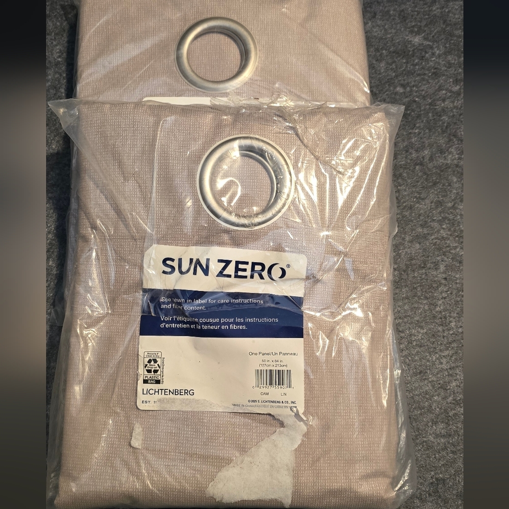 Sun Zero Beige Curtain Panels 50x84